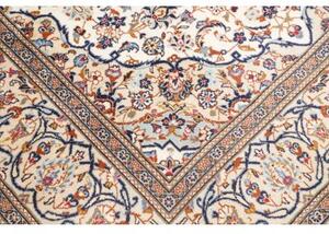 Tappeto Kashan Medaglione Floreale Avorio Blu 200x306 Cm