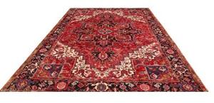 Tappeto Gorawan Stilizzato Rosso Blu Scuro 260x346 Cm