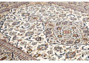 Tappeto Kashan Medaglione Floreale Avorio Blu 200x305 Cm