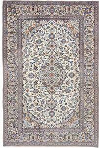 Tappeto Kashan Medaglione Floreale Avorio Blu 200x305 Cm