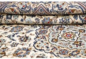 Tappeto Kashan Medaglione Floreale Avorio Blu 200x305 Cm