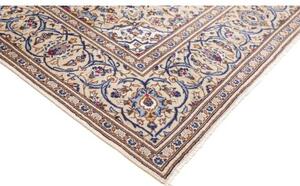 Tappeto Kashan Medaglione Floreale Avorio Blu 197x320 Cm