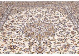 Tappeto Kashan Medaglione Floreale Avorio Blu 257x363 Cm