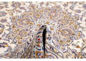 Tappeto Kashan Medaglione Floreale Avorio Blu 257x363 Cm