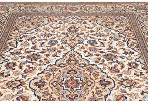 Tappeto Kashan Medaglione Floreale Avorio Blu 200x306 Cm