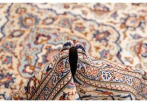 Tappeto Kashan Medaglione Floreale Avorio Blu 200x306 Cm