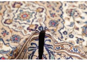 Tappeto Kashan Medaglione Floreale Avorio Blu 197x320 Cm