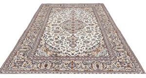 Tappeto Kashan Medaglione Floreale Avorio Blu 200x305 Cm