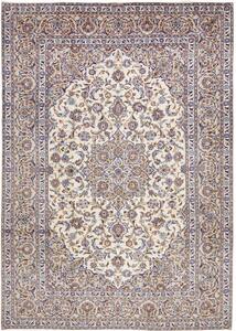 Tappeto Kashan Medaglione Floreale Avorio Blu 257x363 Cm