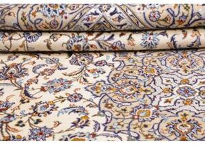 Tappeto Kashan Medaglione Floreale Avorio Blu 257x363 Cm