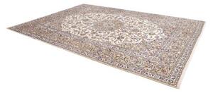 Tappeto Kashan Medaglione Floreale Avorio Blu 257x363 Cm