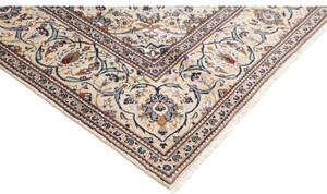 Tappeto Kashan Medaglione Floreale Avorio Blu 195x294 Cm