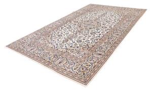Tappeto Kashan Medaglione Floreale Avorio Blu 197x320 Cm