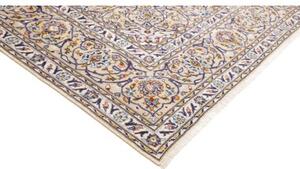 Tappeto Kashan Medaglione Floreale Avorio Blu 257x363 Cm