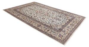 Tappeto Kashan Medaglione Floreale Avorio Blu 195x294 Cm