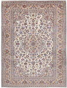 Tappeto Kashan Medaglione Floreale Avorio Blu 250x333 Cm