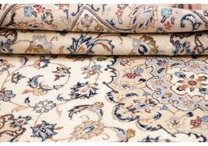 Tappeto Kashan Medaglione Floreale Avorio Blu 192x300 Cm