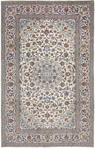 Tappeto Kashan Medaglione Floreale Avorio Blu 197x308 Cm