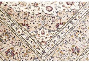 Tappeto Kashan Medaglione Floreale Avorio Bordeaux 200x290 Cm