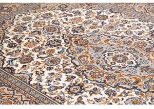 Tappeto Kashan Medaglione Floreale Avorio Blu 200x304 Cm