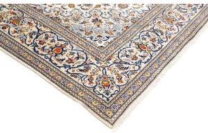 Tappeto Kashan Medaglione Floreale Avorio Blu 197x308 Cm