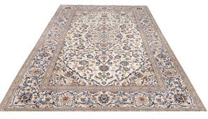 Tappeto Kashan Medaglione Floreale Avorio Blu 196x308 Cm