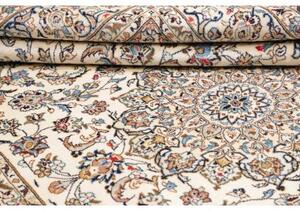 Tappeto Kashan Medaglione Floreale Avorio Blu 193x298 Cm