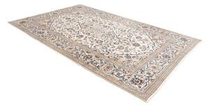 Tappeto Kashan Medaglione Floreale Avorio Blu 196x308 Cm