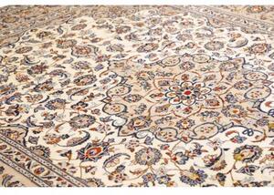 Tappeto Kashan Medaglione Floreale Avorio Blu 250x333 Cm