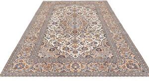 Tappeto Kashan Medaglione Floreale Avorio Blu 200x304 Cm