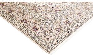 Tappeto Kashan Medaglione Floreale Avorio Bordeaux 200x290 Cm