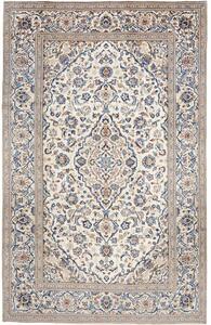 Tappeto Kashan Medaglione Floreale Avorio Blu 196x308 Cm