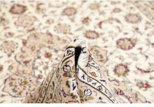 Tappeto Kashan Medaglione Floreale Avorio Bordeaux 200x290 Cm