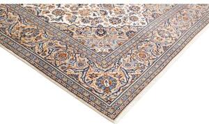 Tappeto Kashan Medaglione Floreale Avorio Blu 200x304 Cm