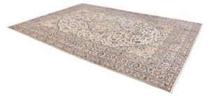 Tappeto Kashan Medaglione Floreale Avorio Blu 246x350 Cm