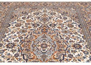Tappeto Kashan Medaglione Floreale Avorio Blu 200x304 Cm