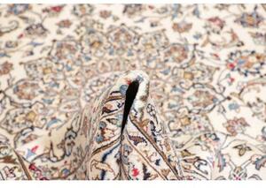 Tappeto Kashan Medaglione Floreale Avorio Blu 193x298 Cm