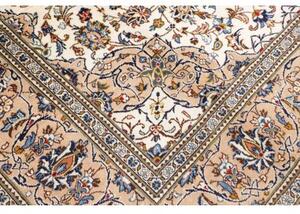 Tappeto Kashan Medaglione Floreale Avorio Beige 243x353 Cm
