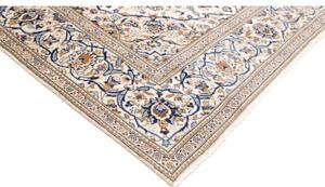 Tappeto Kashan Medaglione Floreale Avorio Blu 196x308 Cm