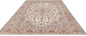 Tappeto Kashan Medaglione Floreale Avorio Blu 250x333 Cm