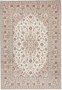 Tappeto Kashan Medaglione Floreale Avorio Bordeaux 200x290 Cm
