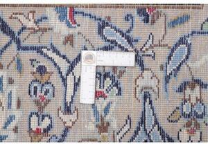 Tappeto Kashan Medaglione Floreale Avorio Blu 246x350 Cm