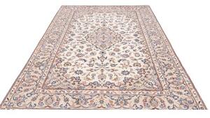 Tappeto Kashan Medaglione Floreale Avorio Blu 192x300 Cm