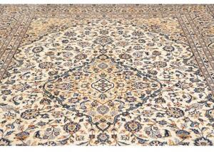 Tappeto Kashan Medaglione Floreale Avorio Blu 246x350 Cm