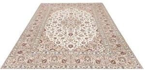 Tappeto Kashan Medaglione Floreale Avorio Bordeaux 200x290 Cm