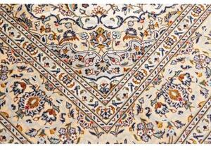 Tappeto Kashan Medaglione Floreale Avorio Blu Scuro 210x313 Cm