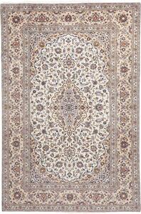 Tappeto Kashan Medaglione Floreale Avorio Blu Scuro 210x313 Cm