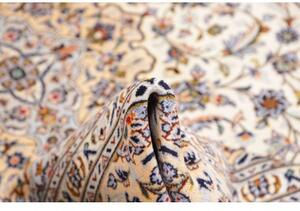 Tappeto Kashan Medaglione Floreale Avorio Blu Scuro 210x313 Cm