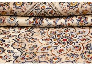 Tappeto Kashan Medaglione Floreale Avorio Blu 250x333 Cm