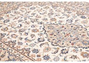 Tappeto Kashan Medaglione Floreale Avorio Blu 192x300 Cm